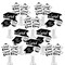Big Dot of Happiness 2025 Black and White Graduation Party Centerpiece Sticks - Showstopper Table Toppers - 35 Pieces